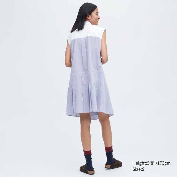 Uniqlo x JW Anderson dress sleeveless shirt dress  academia polished old money L - Picture 4 of 11